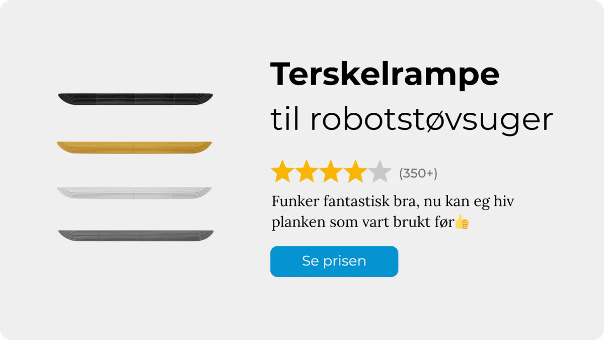 Terkselrampe til robotstøvsuger - banner